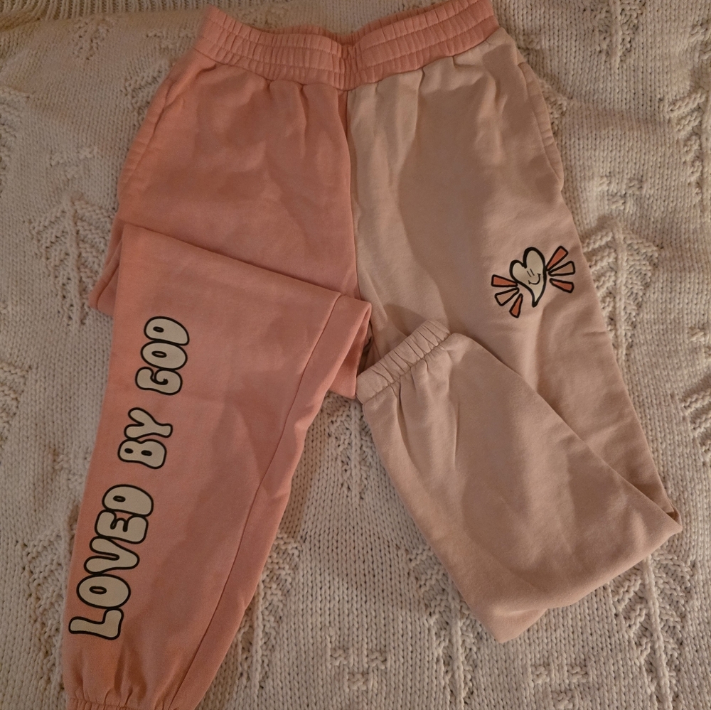 Pink Sweatpants with Heart Design